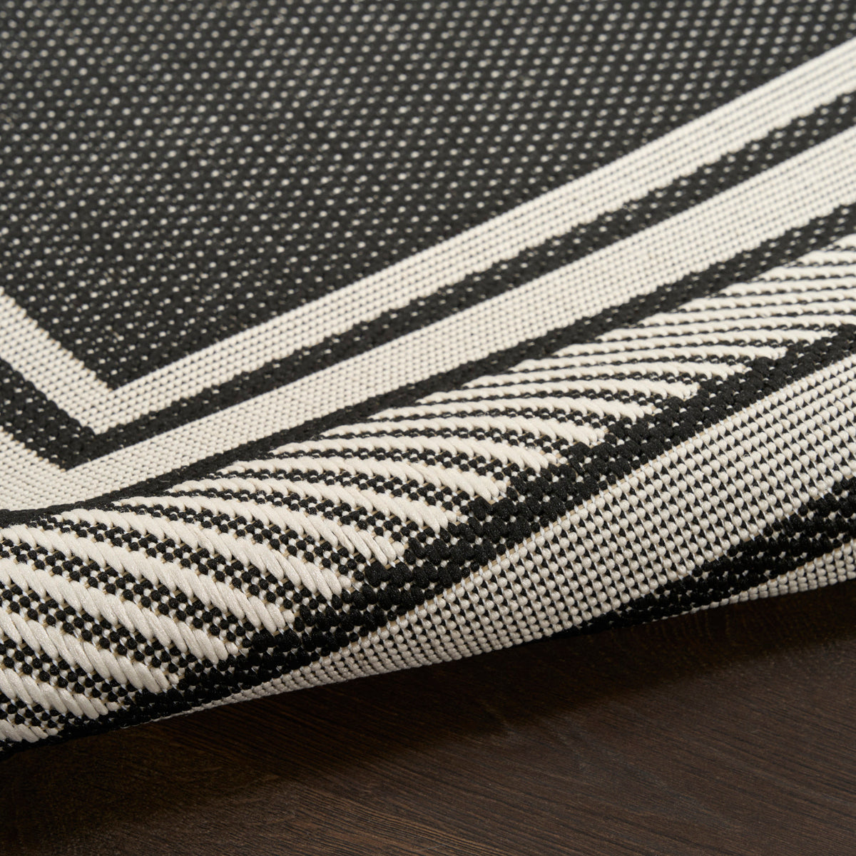 nourison horizon indoor outdoor hoz03 black rug