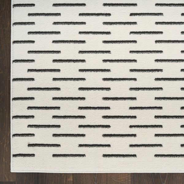 nourison nordic nrc12 ivory black rug