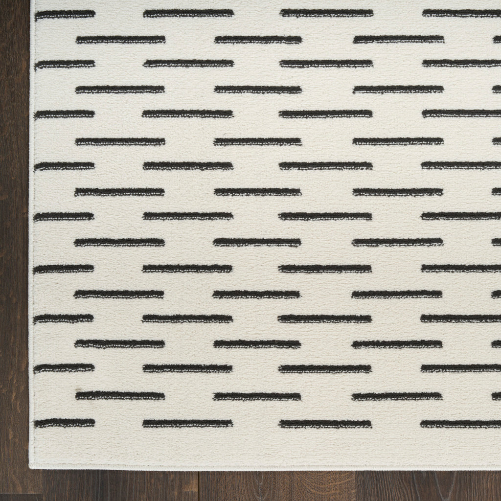 nourison nordic nrc12 ivory black rug