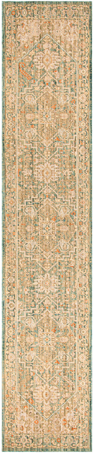 nourison antique bloom anb03 teal rug