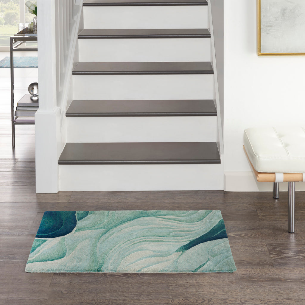 nourison prismatic prs42 silver green rug