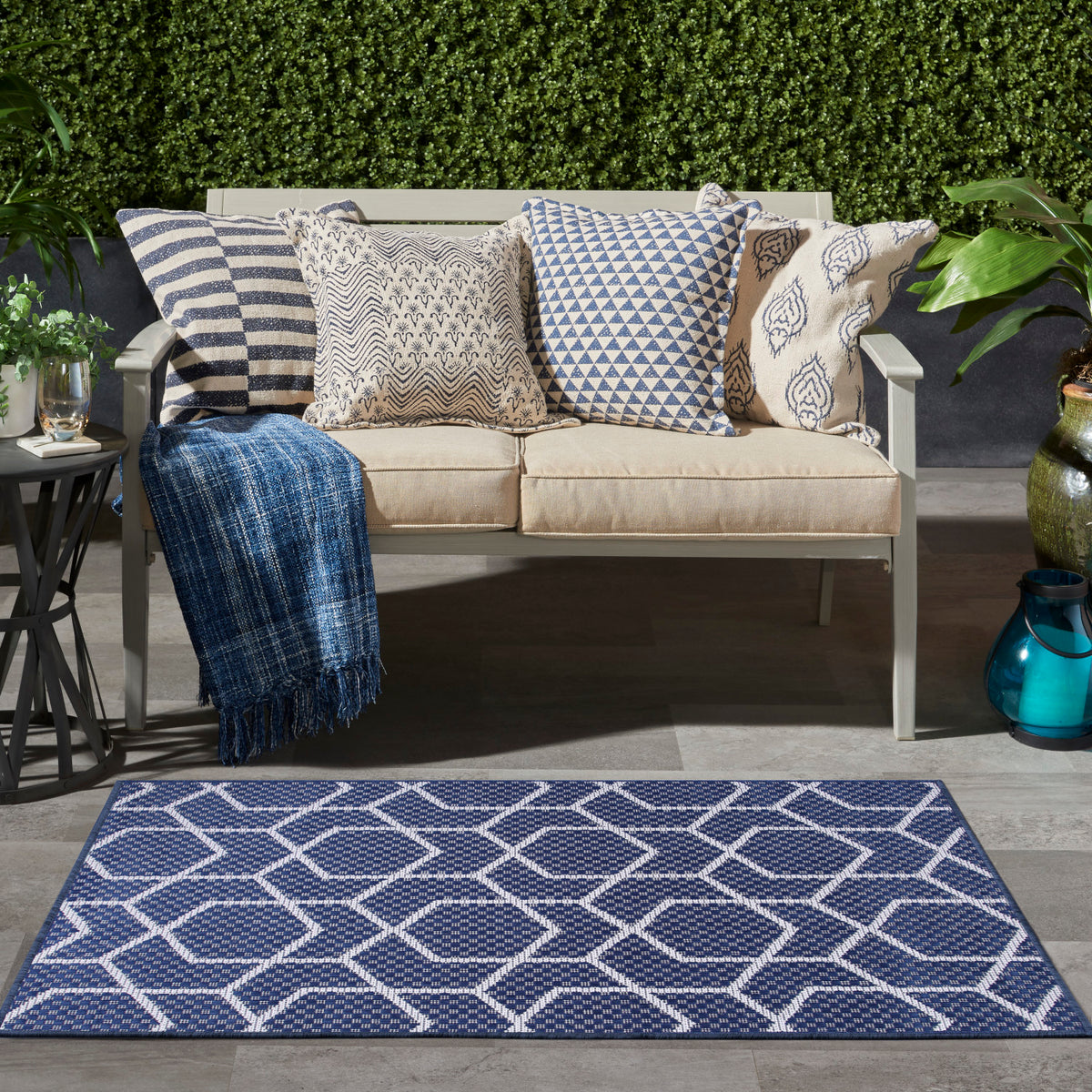 nourison horizon indoor outdoor hoz01 navy rug