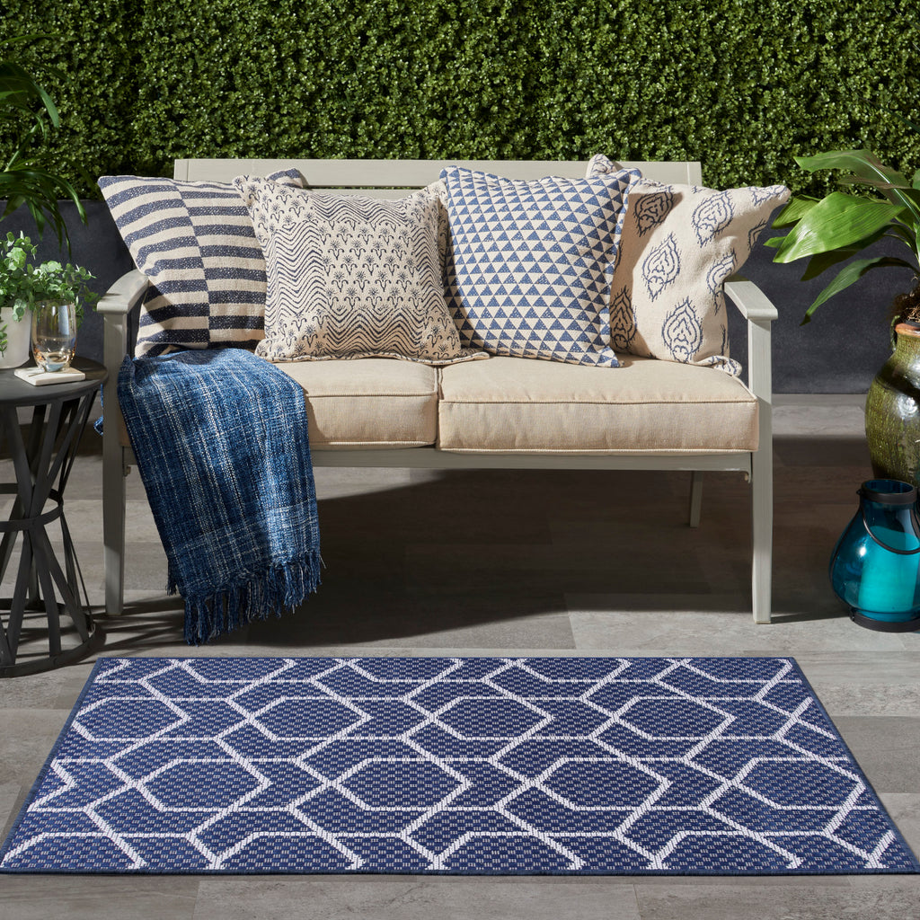 nourison horizon indoor outdoor hoz01 navy rug