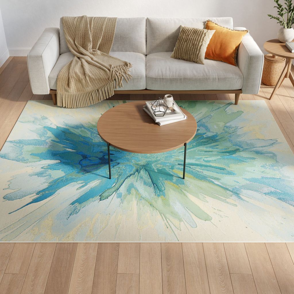 nourison color splash csp04 ivory blue rug
