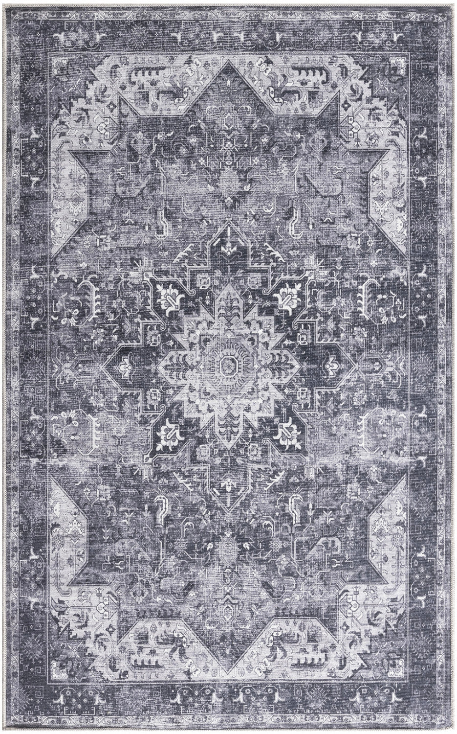 nourison nourison washables nwb15 charcoal grey rug