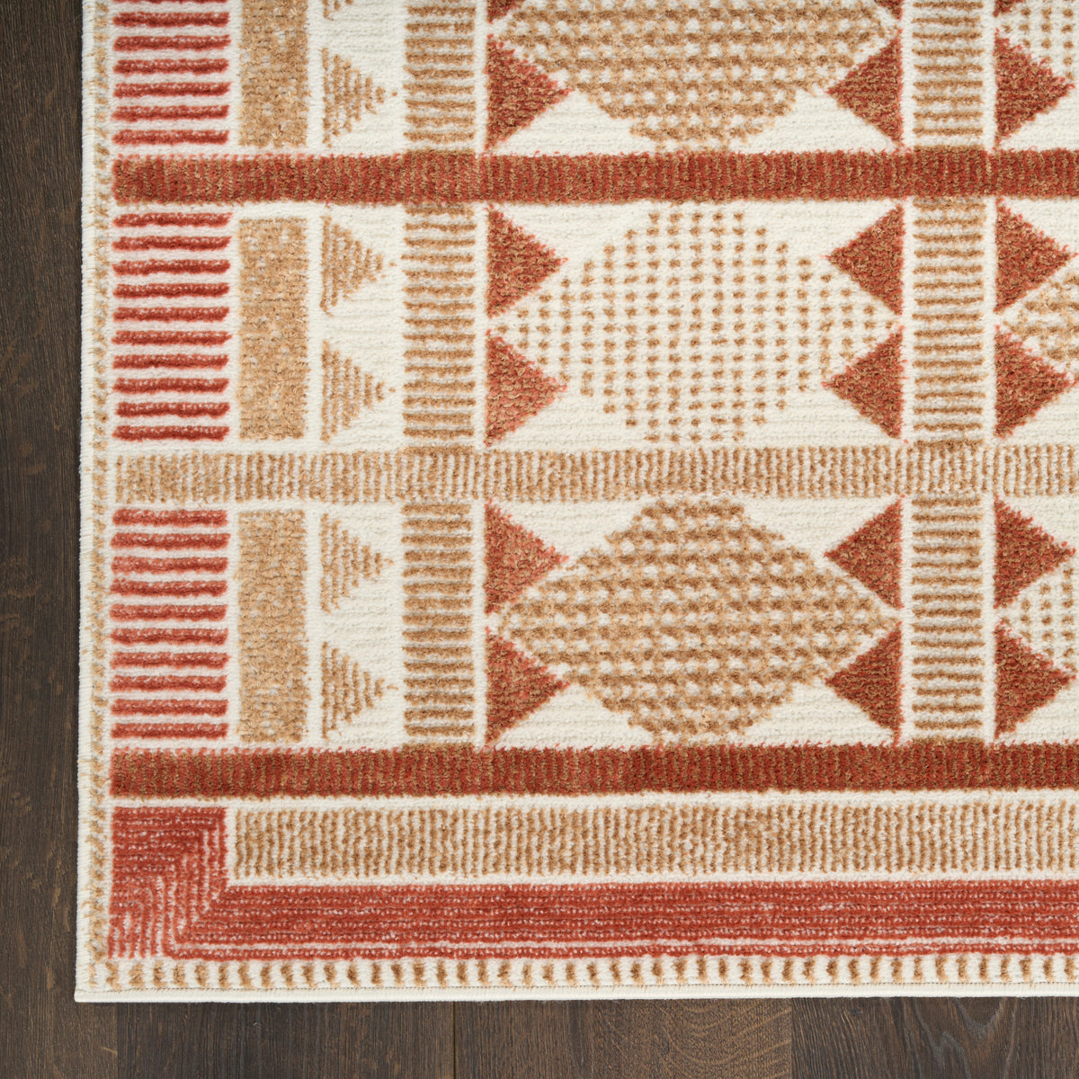 nourison nordic nrc06 rust rug