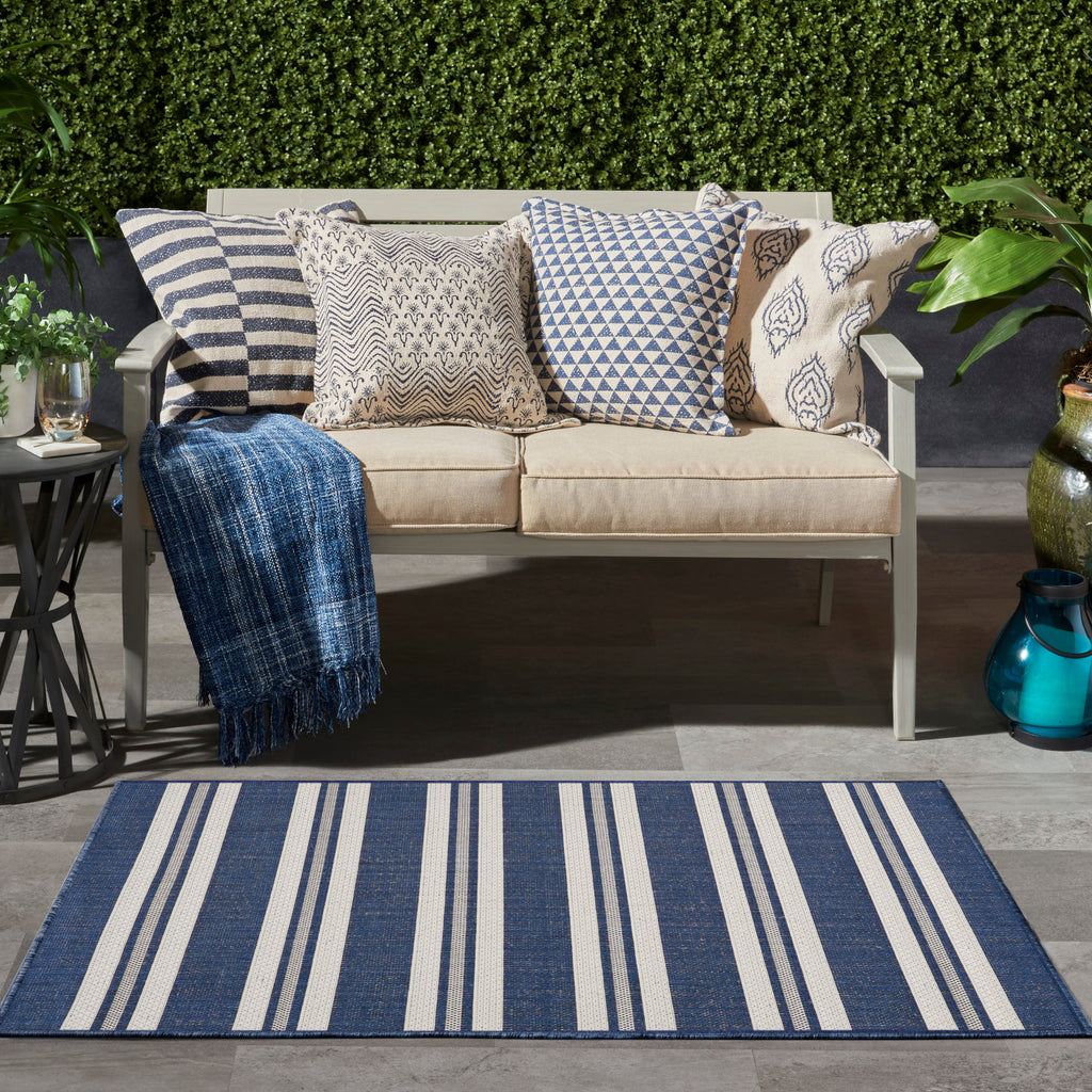nourison horizon indoor outdoor hoz05 navy rug