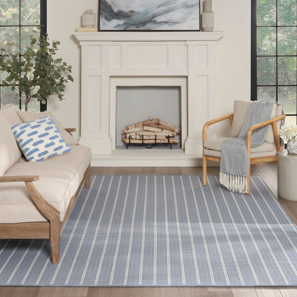 rugs done right custom greenwich stripe grnst denim rug
