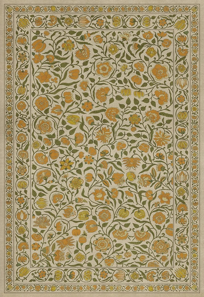 spicher and company williamsburg antique floral a lane of yellow vinyl mat