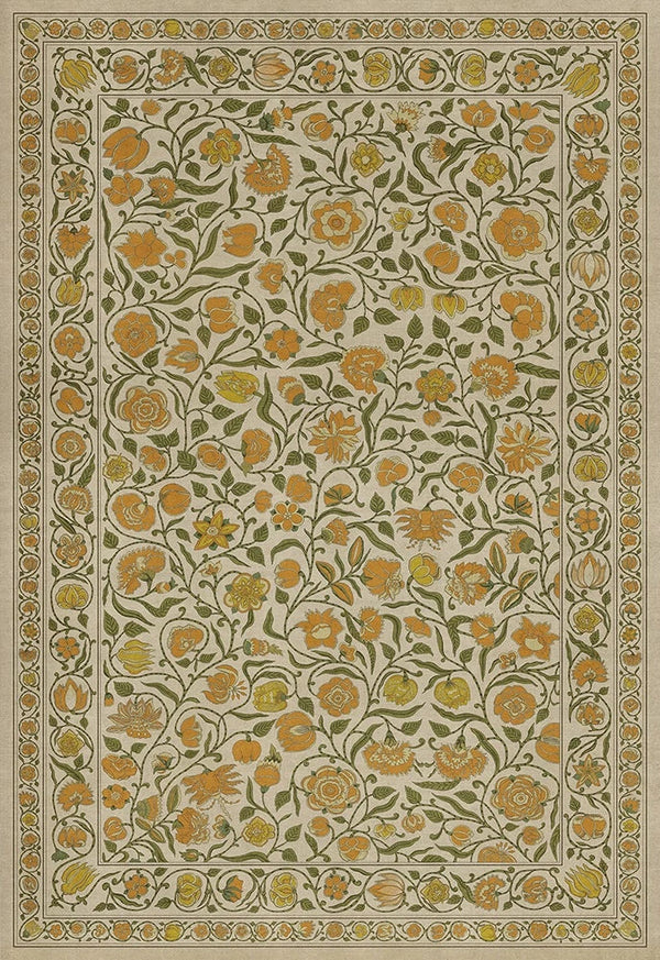 spicher and company williamsburg antique floral a lane of yellow vinyl mat