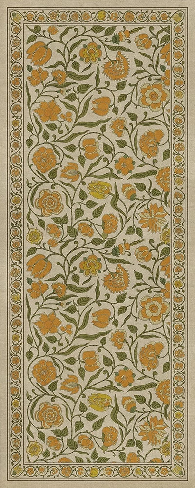 spicher and company williamsburg antique floral a lane of yellow vinyl mat
