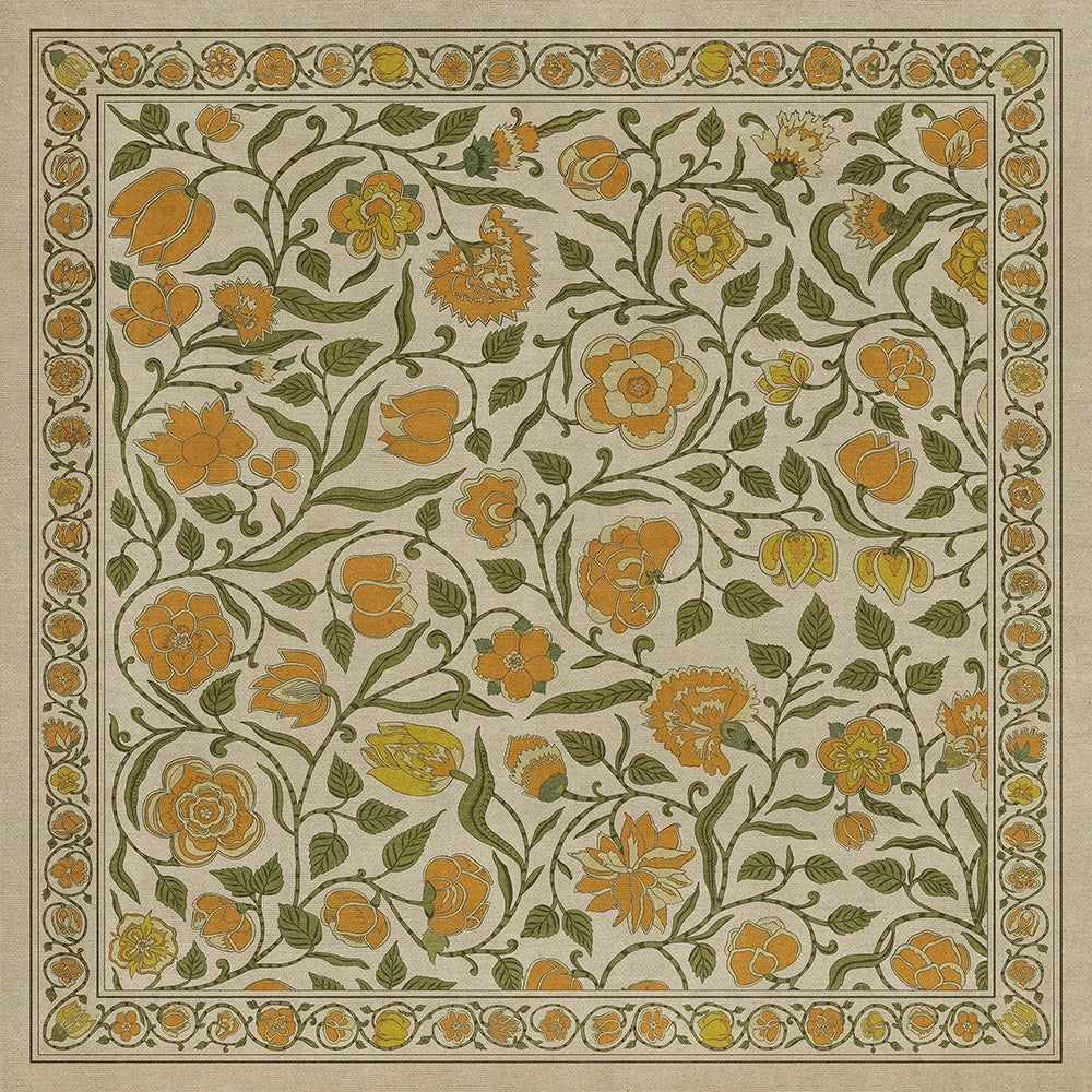 spicher and company williamsburg antique floral a lane of yellow vinyl mat