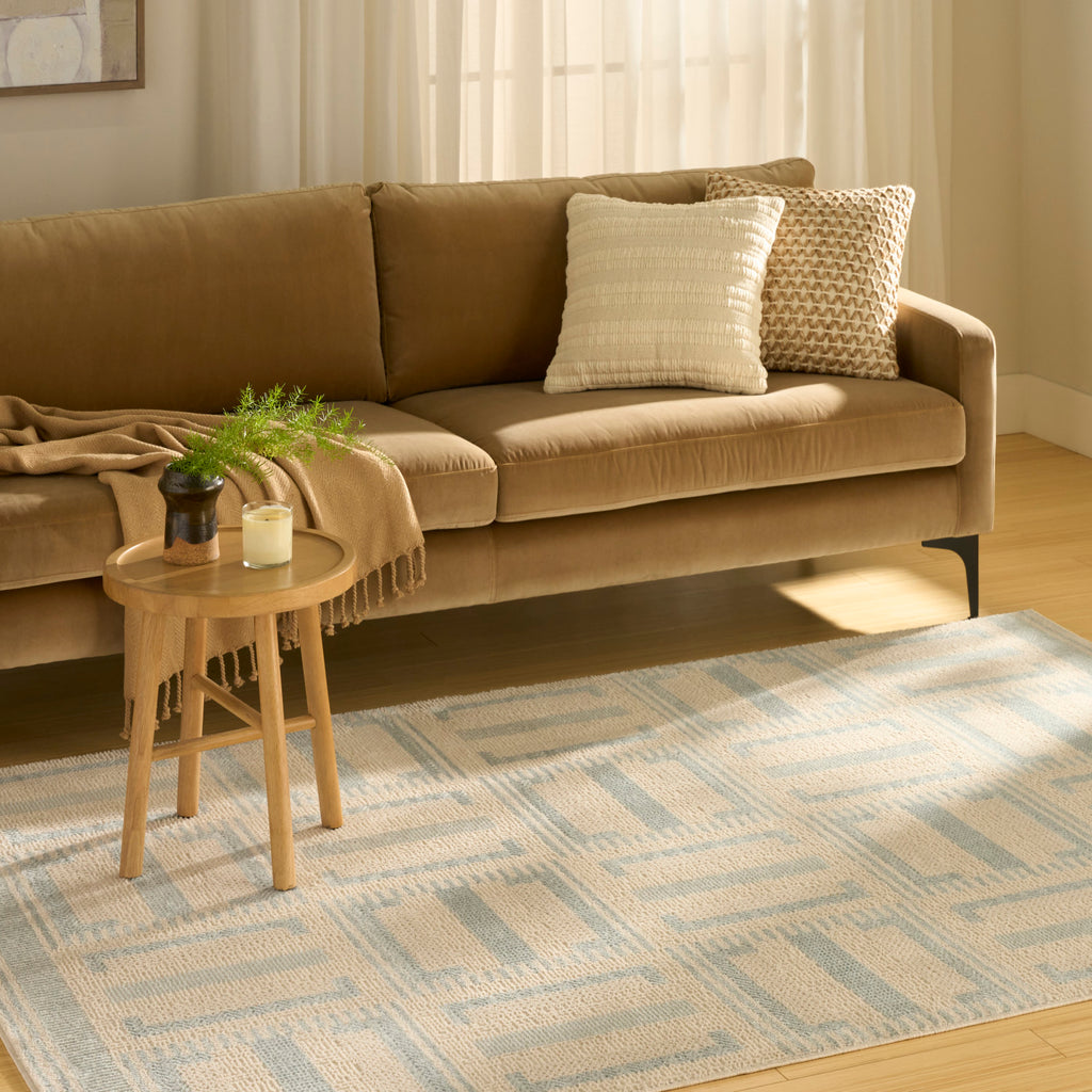 nourison nordic nrc11 ivory blue rug