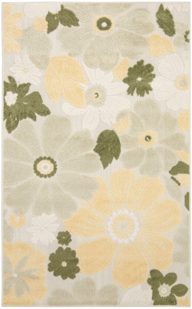 nourison aloha alh42 ivory green rug