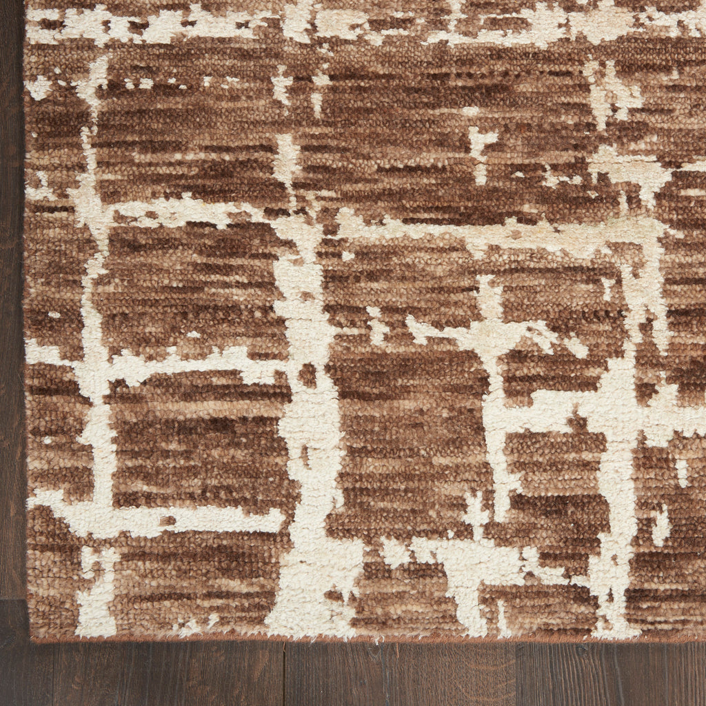 nourison luna lun02 mocha ivory rug