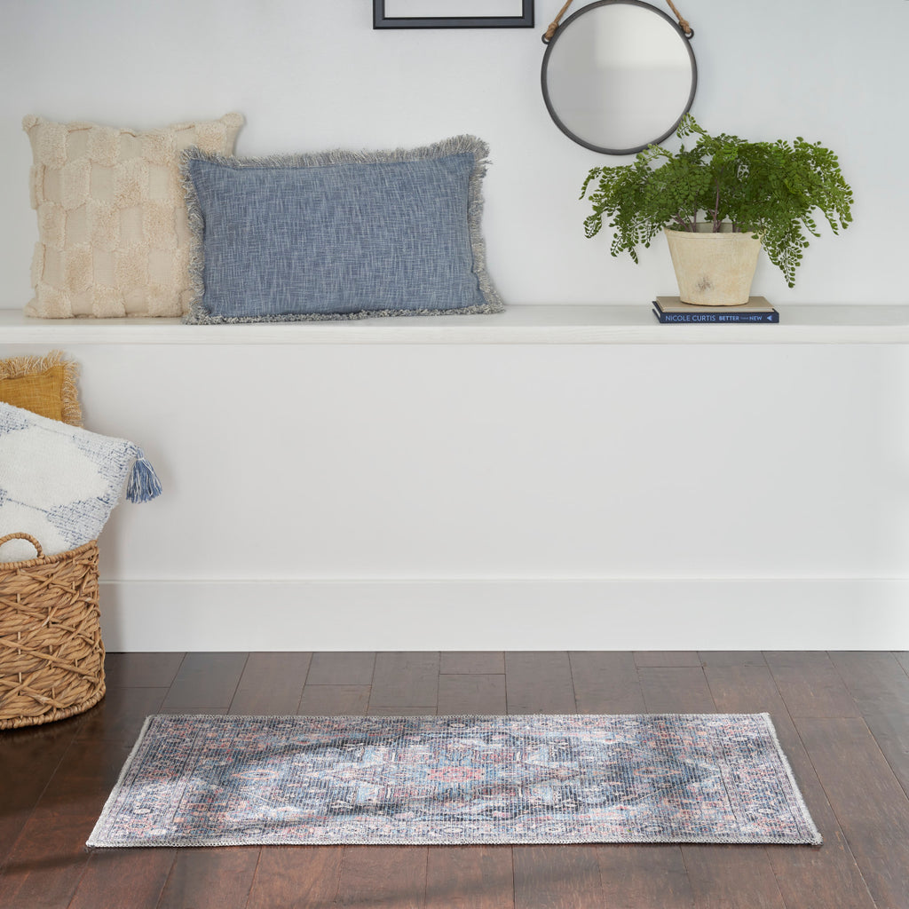 nourison new concept washables sr101 light blue multicolr rug