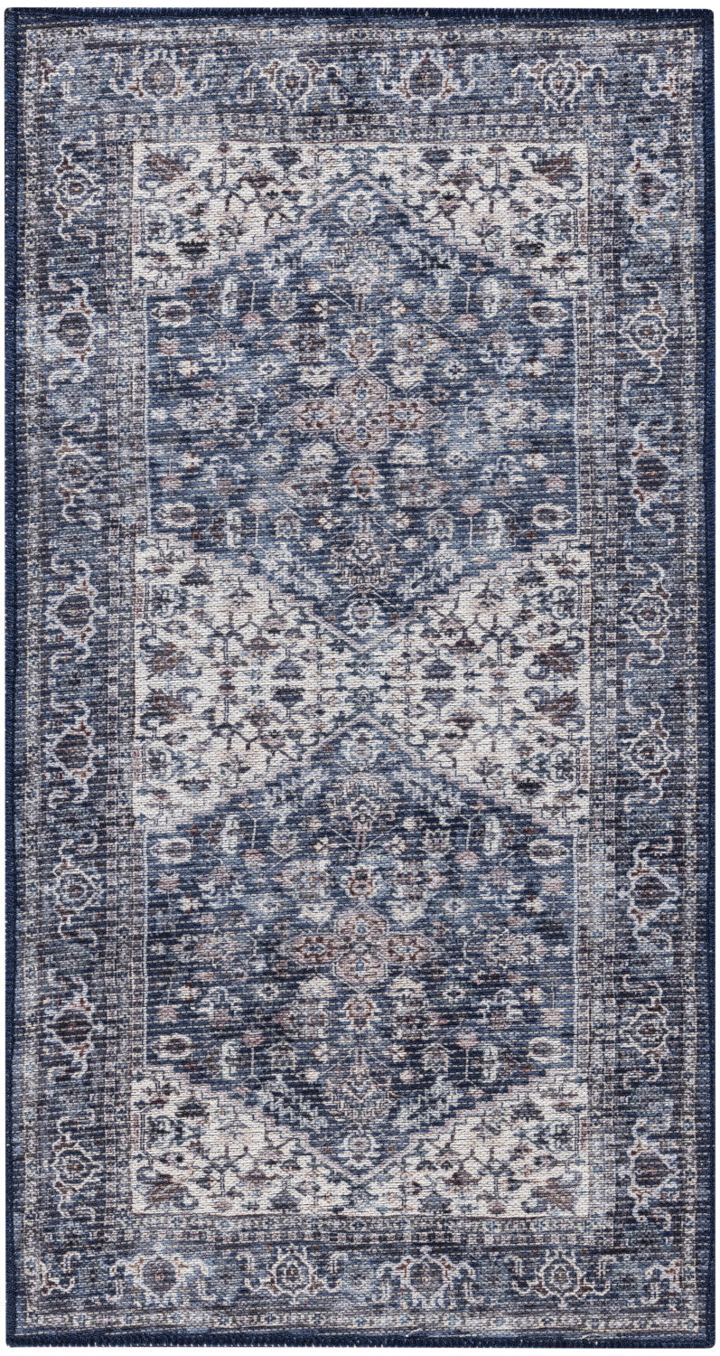 nourison new concept washables sr104 navy ivory rug