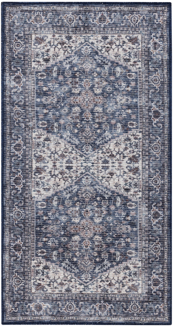nourison new concept washables sr104 navy ivory rug