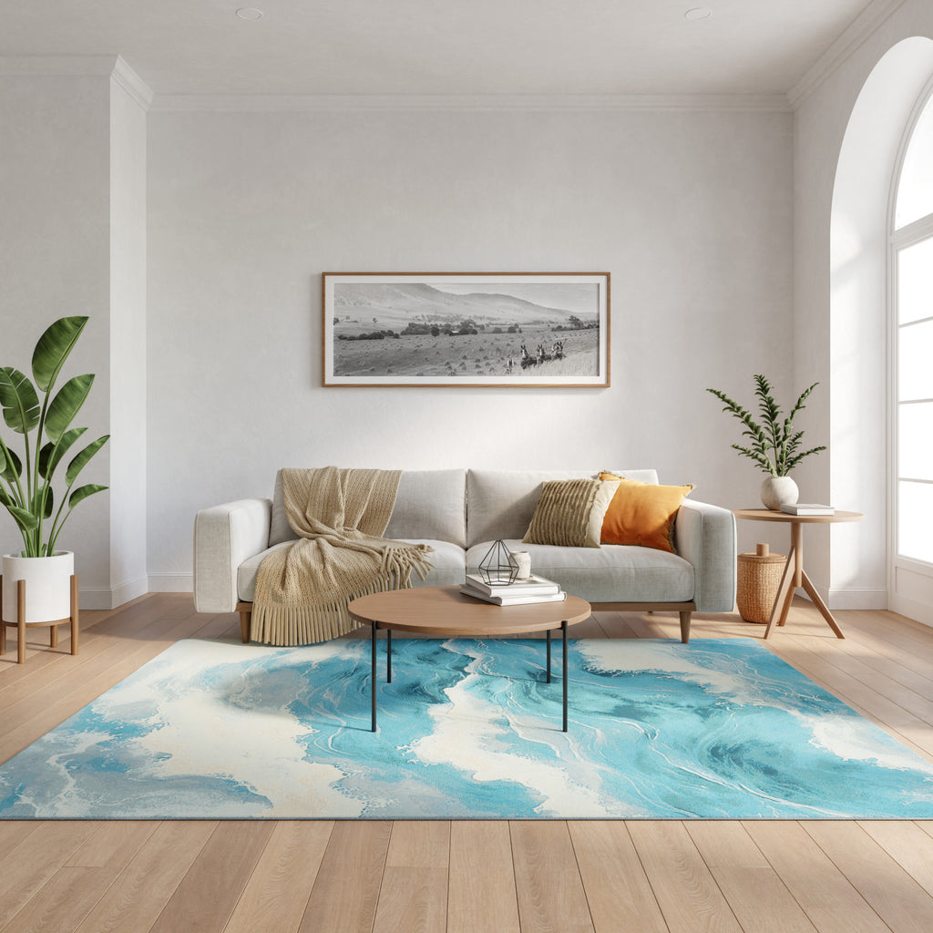 nourison color splash csp05 ivory blue rug