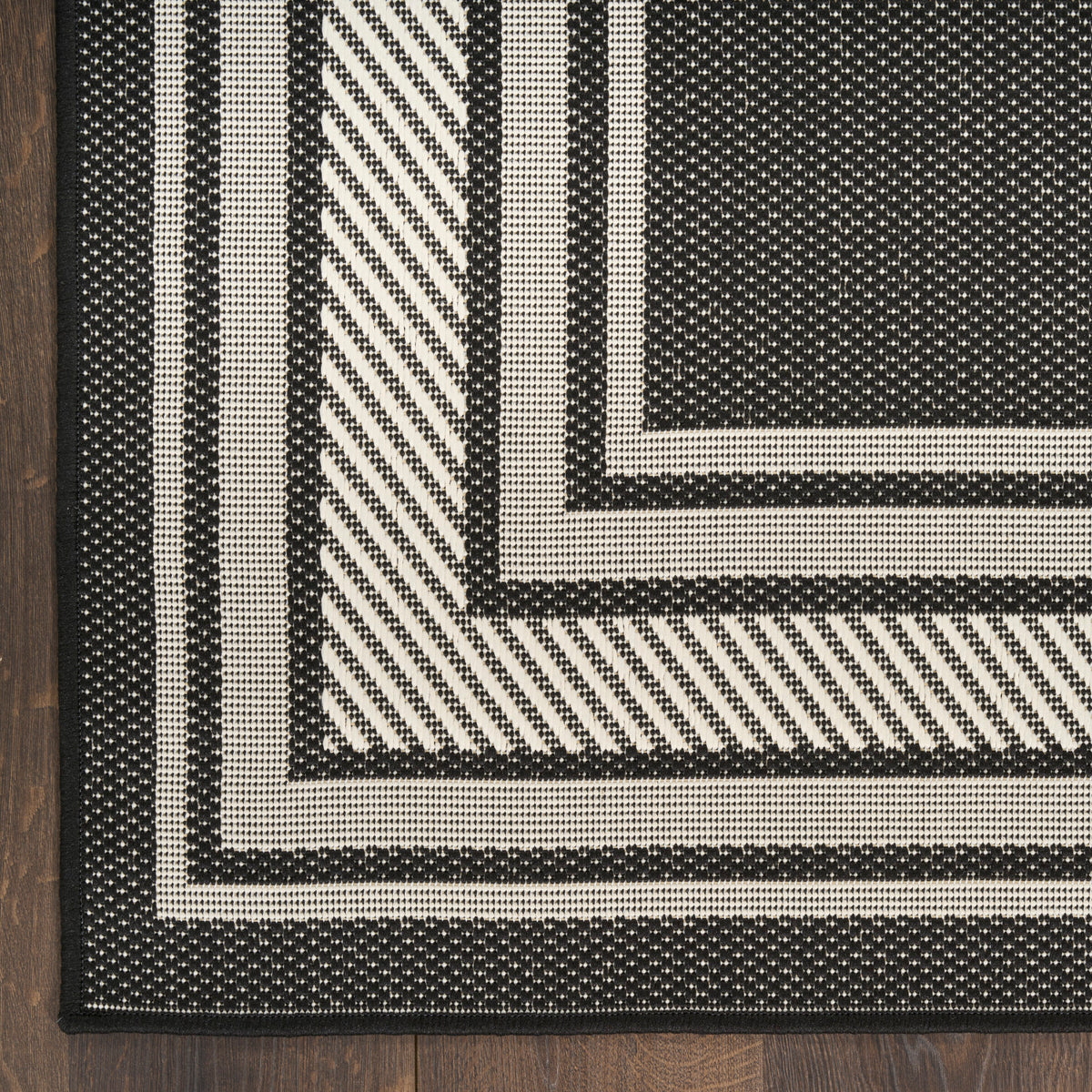 nourison horizon indoor outdoor hoz03 black rug