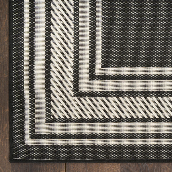 nourison horizon indoor outdoor hoz03 black rug