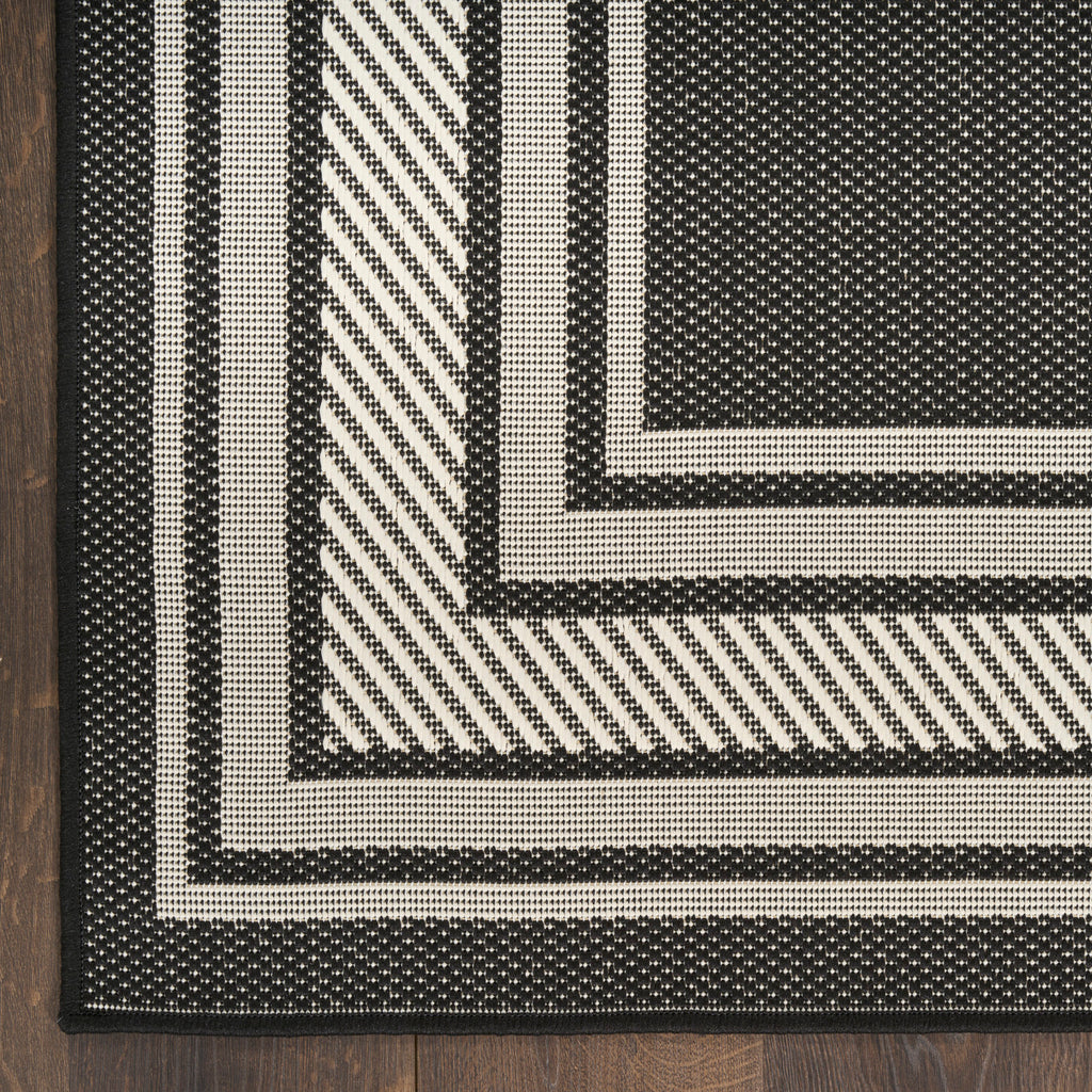 nourison horizon indoor outdoor hoz03 black rug