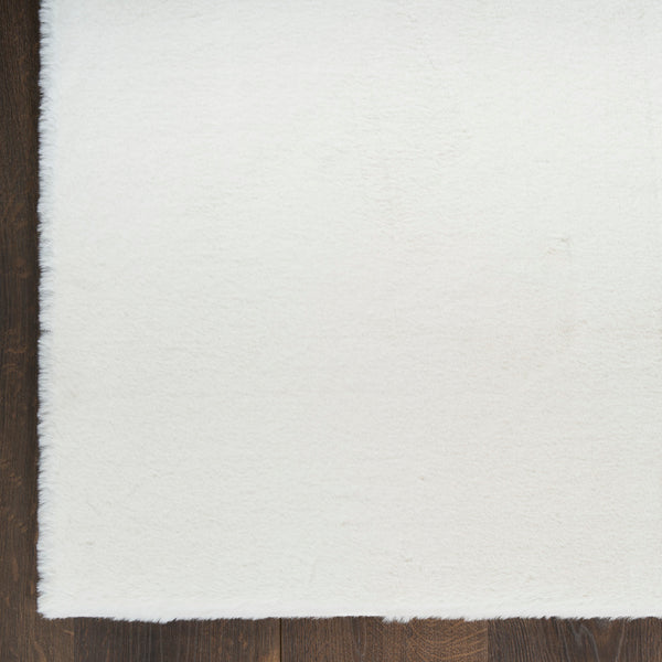 nourison soft plush rabbit fur sff01 white rug