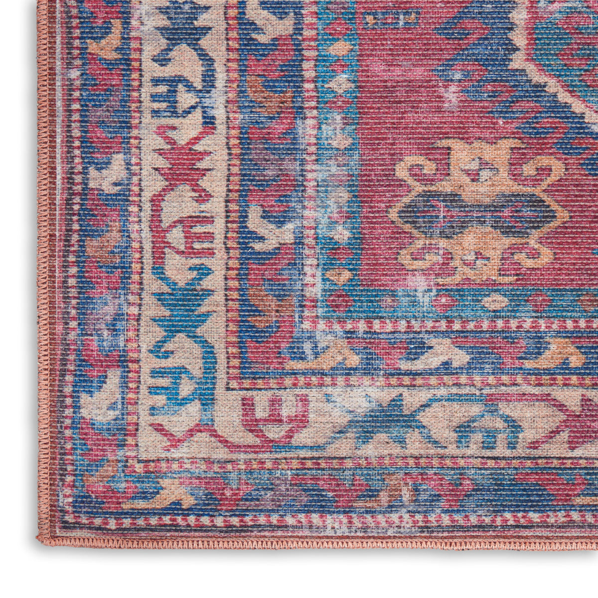 nourison new concept washables sr105 red navy rug
