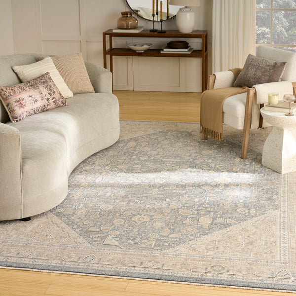 nourison retreat ret03 ivory blue rug