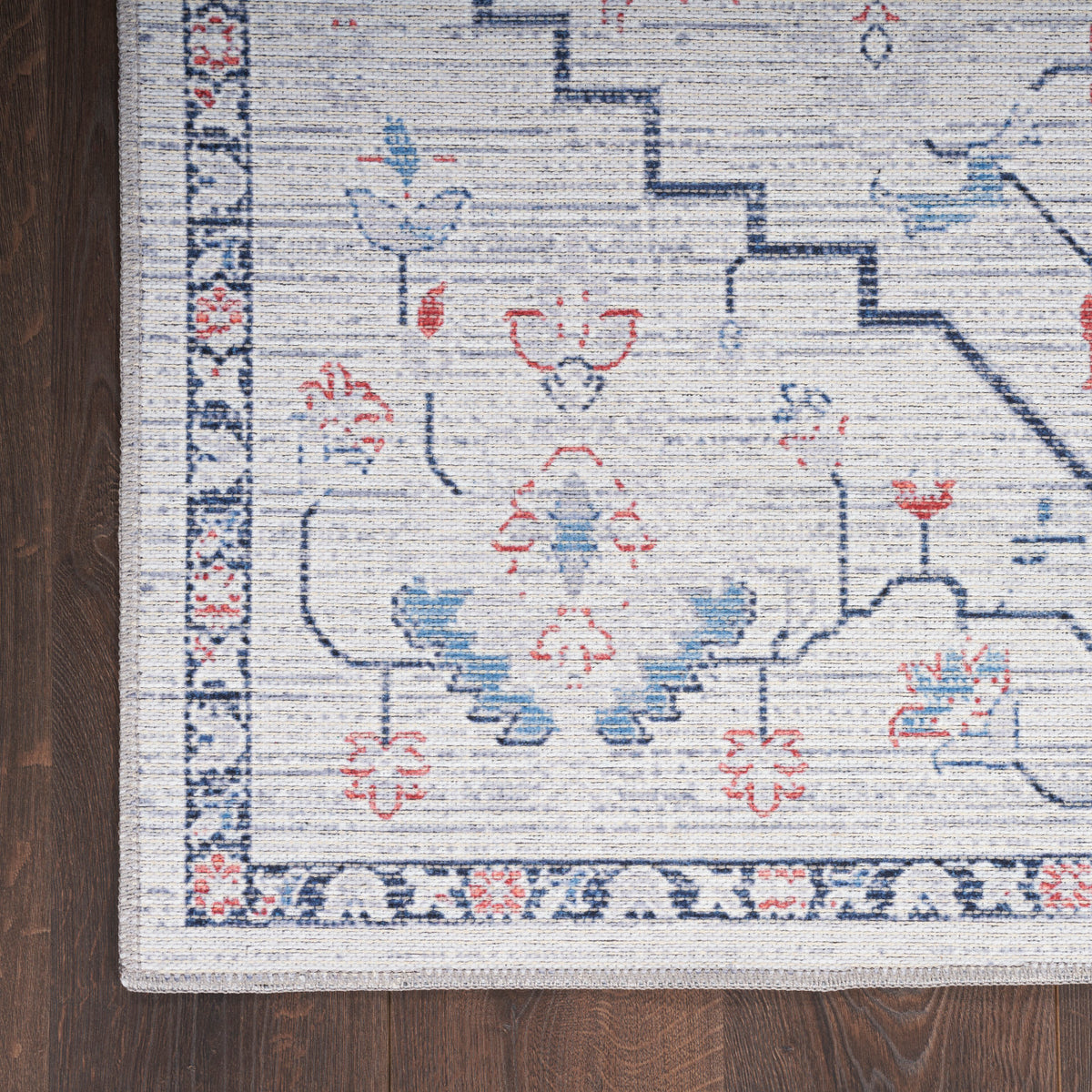 nourison new concept washables sr110 ivory blue rug