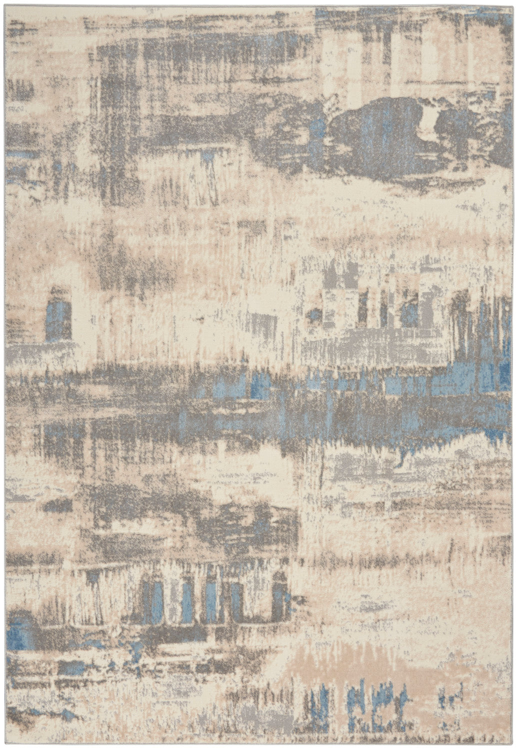nourison solace sla07 ivory grey blue rug
