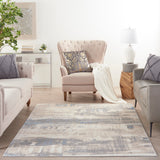 nourison solace sla07 ivory grey blue rug