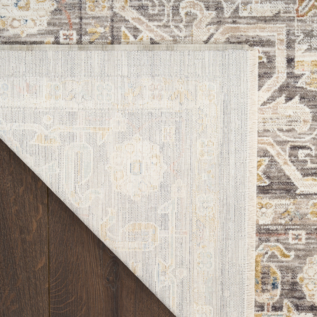 nourison antique fusion anf01 ivory charcoal rug