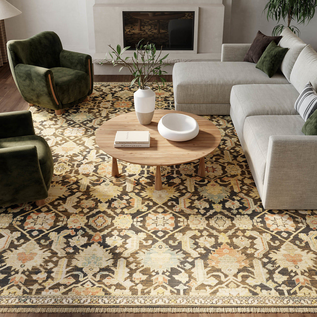 nourison antique bloom anb02 mocha multicolor rug