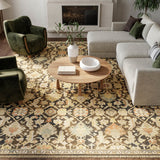 nourison antique bloom anb02 mocha multicolor rug