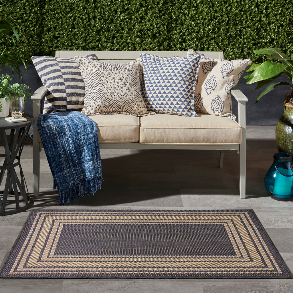 nourison horizon indoor outdoor hoz03 charcoal rug