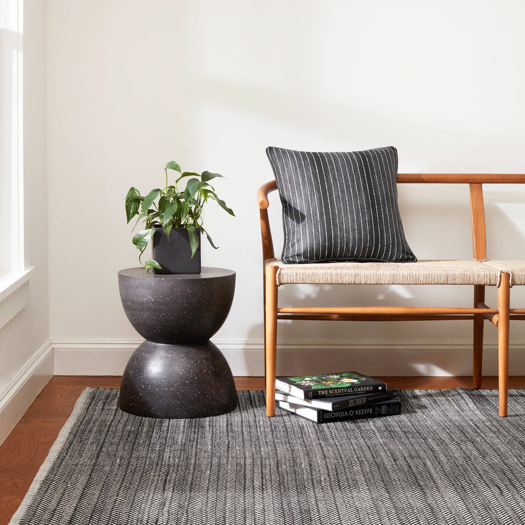dash albert herringbone da970 black rug