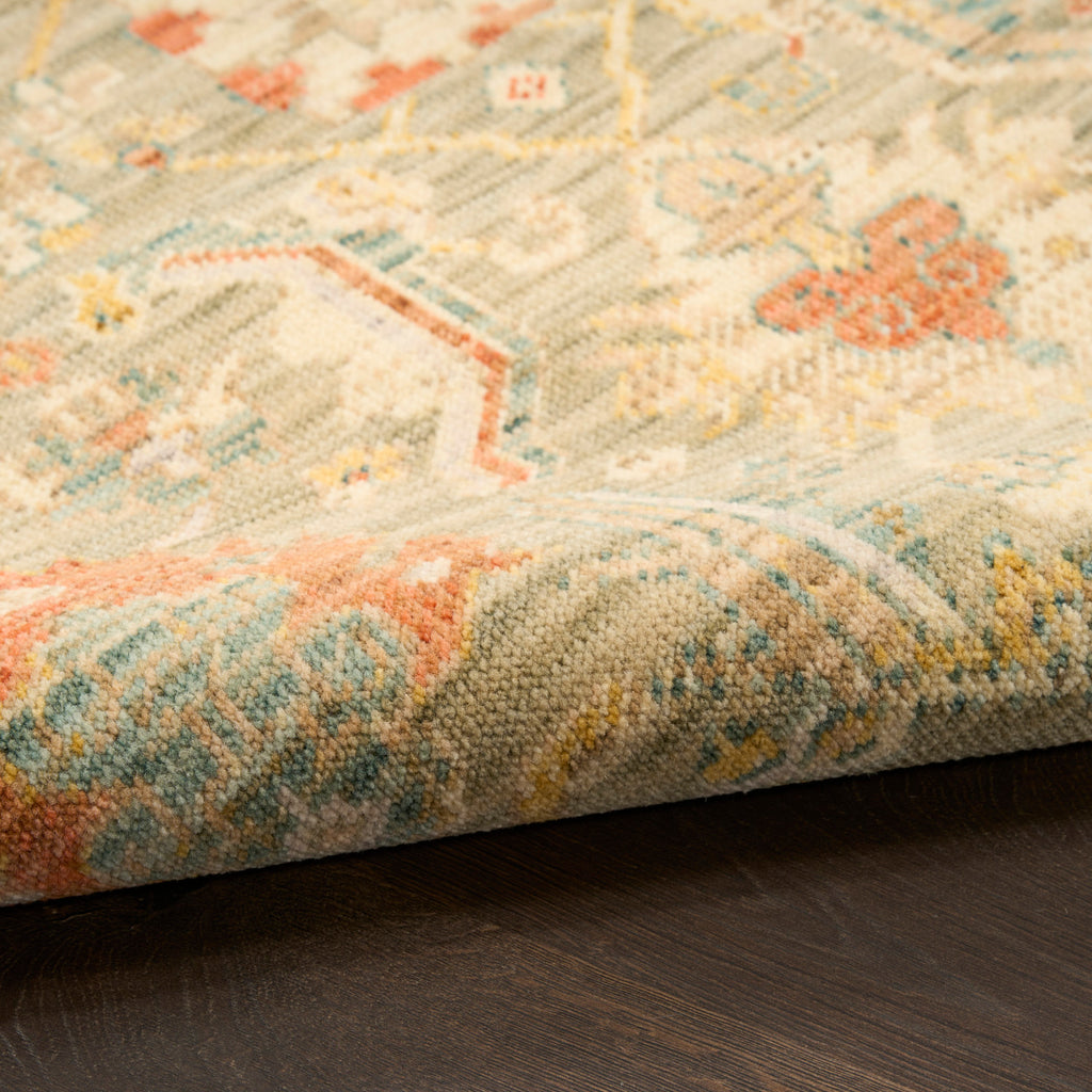 nourison antique bloom anb02 sage multicolor rug