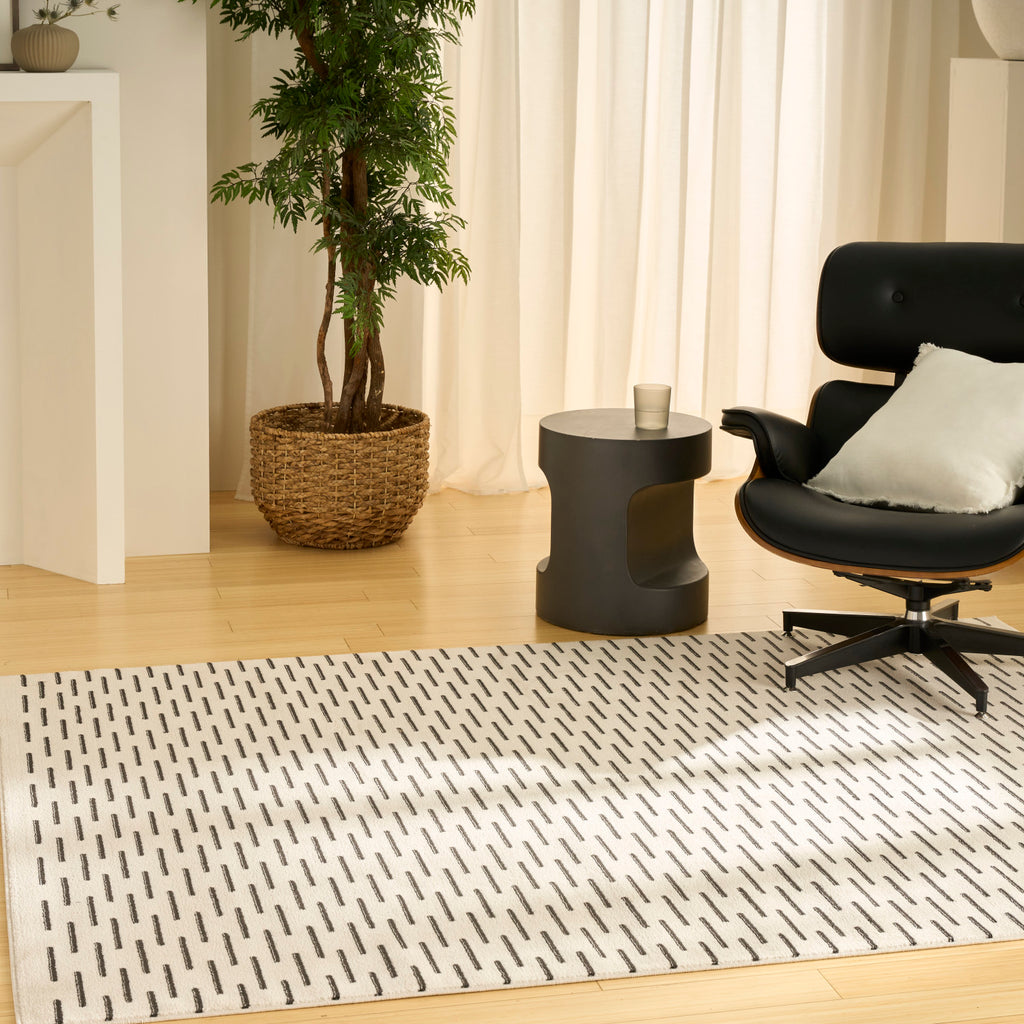 nourison nordic nrc12 ivory black rug