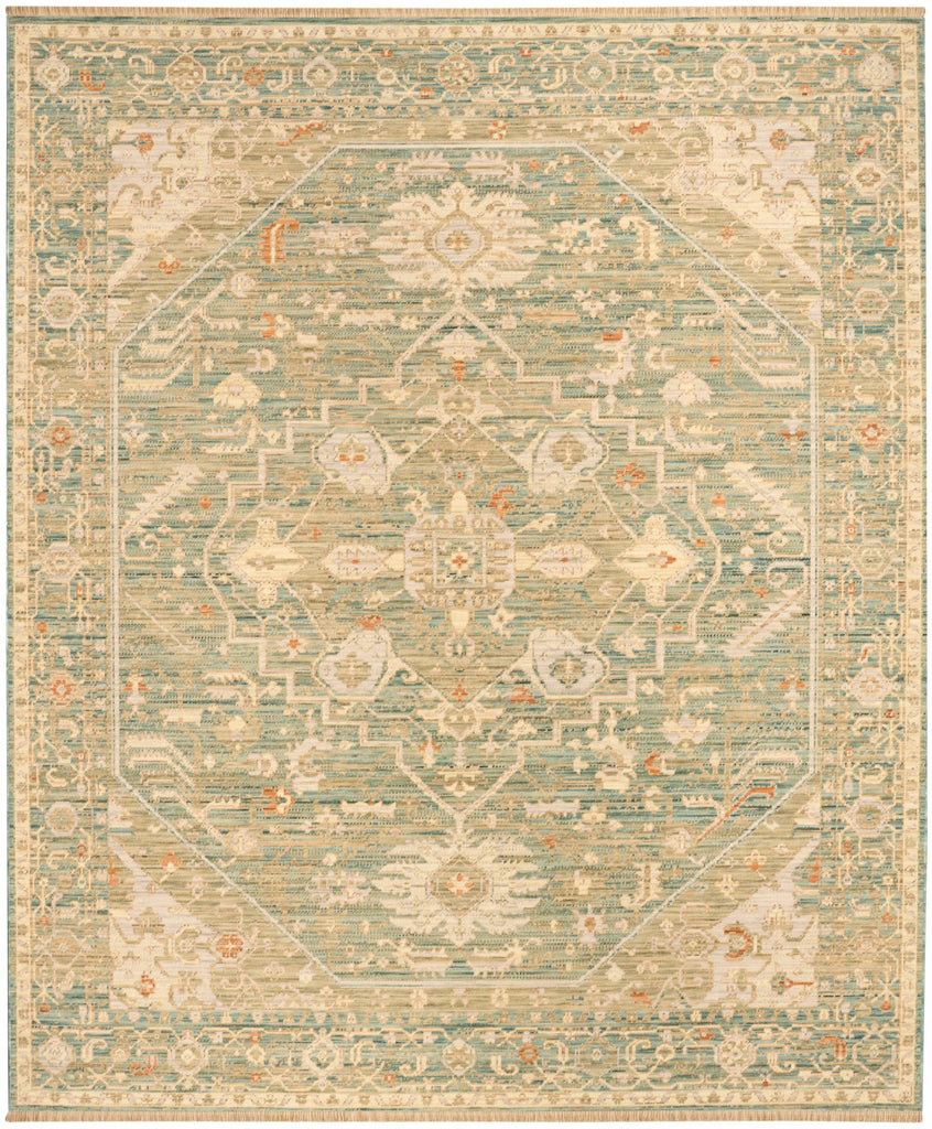 nourison antique bloom anb03 teal rug