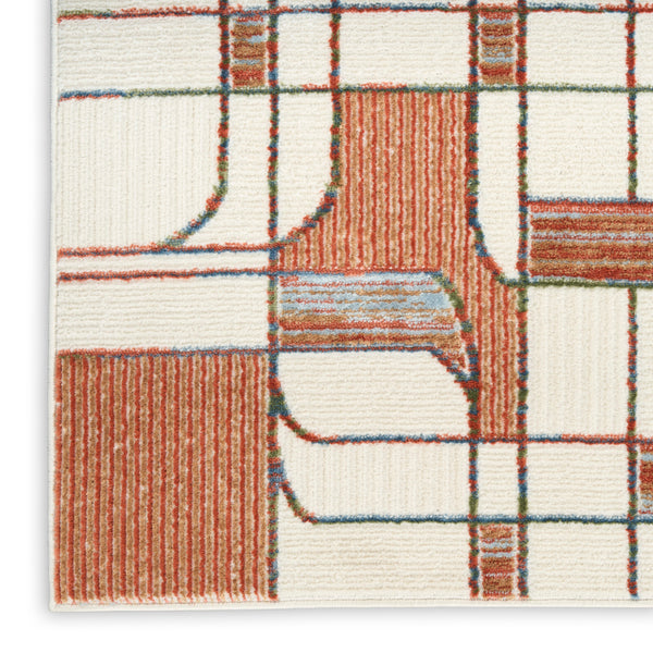nourison nordic nrc17 ivory rust rug