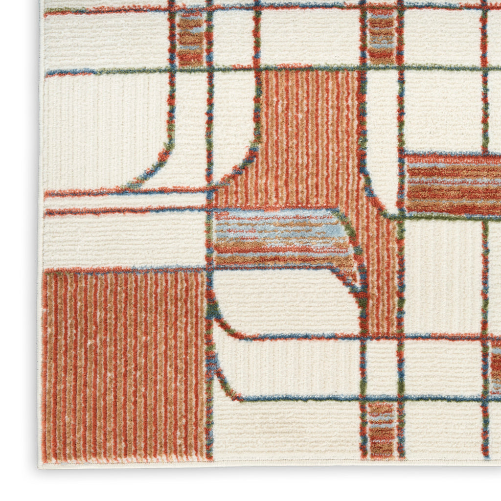 nourison nordic nrc17 ivory rust rug