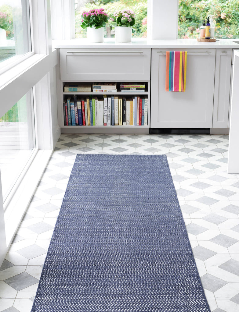 dash albert herringbone da285 indigo rug