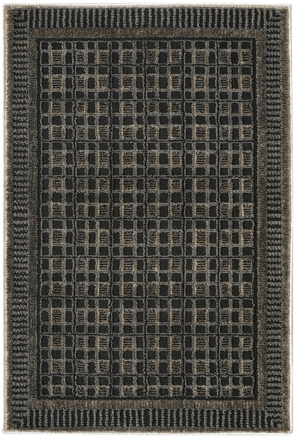 nourison nordic nrc03 black taupe rug