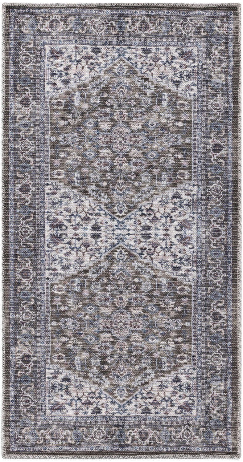 nourison new concept washables sr104 olive ivory rug