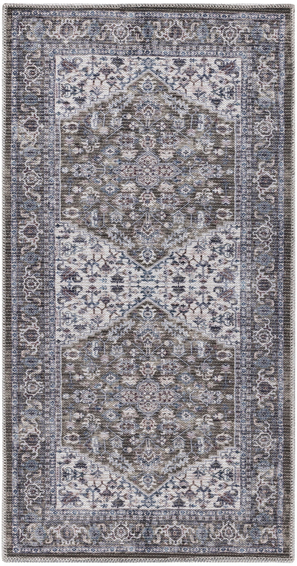 nourison new concept washables sr104 olive ivory rug