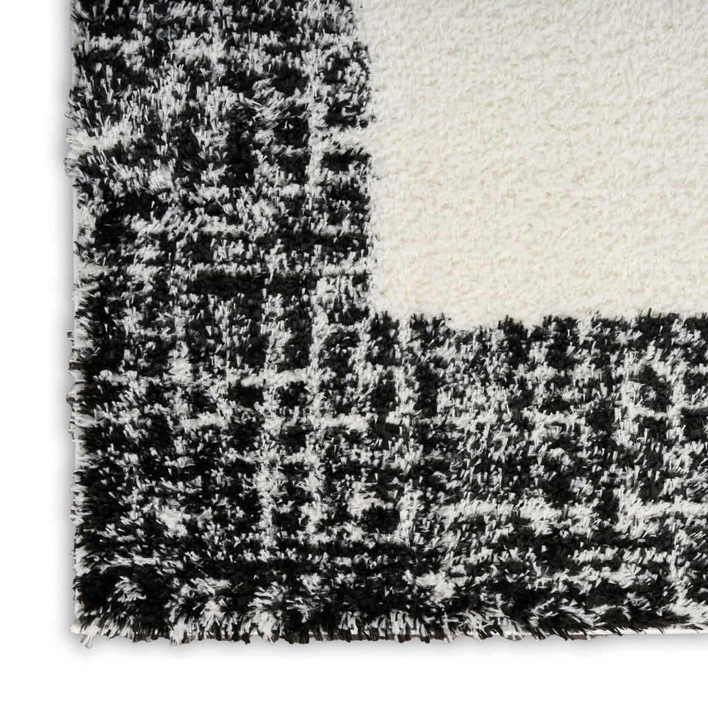nourison pacific shag pcs02 ivory black rug