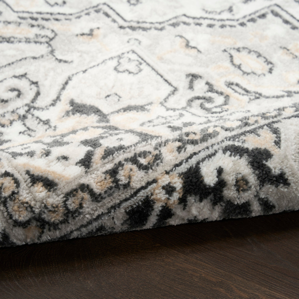 nourison dekor dek08 ivory charcoal rug