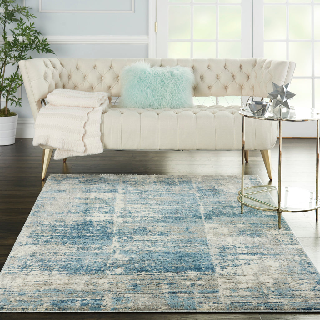 nourison solace sla02 ivory grey blue rug