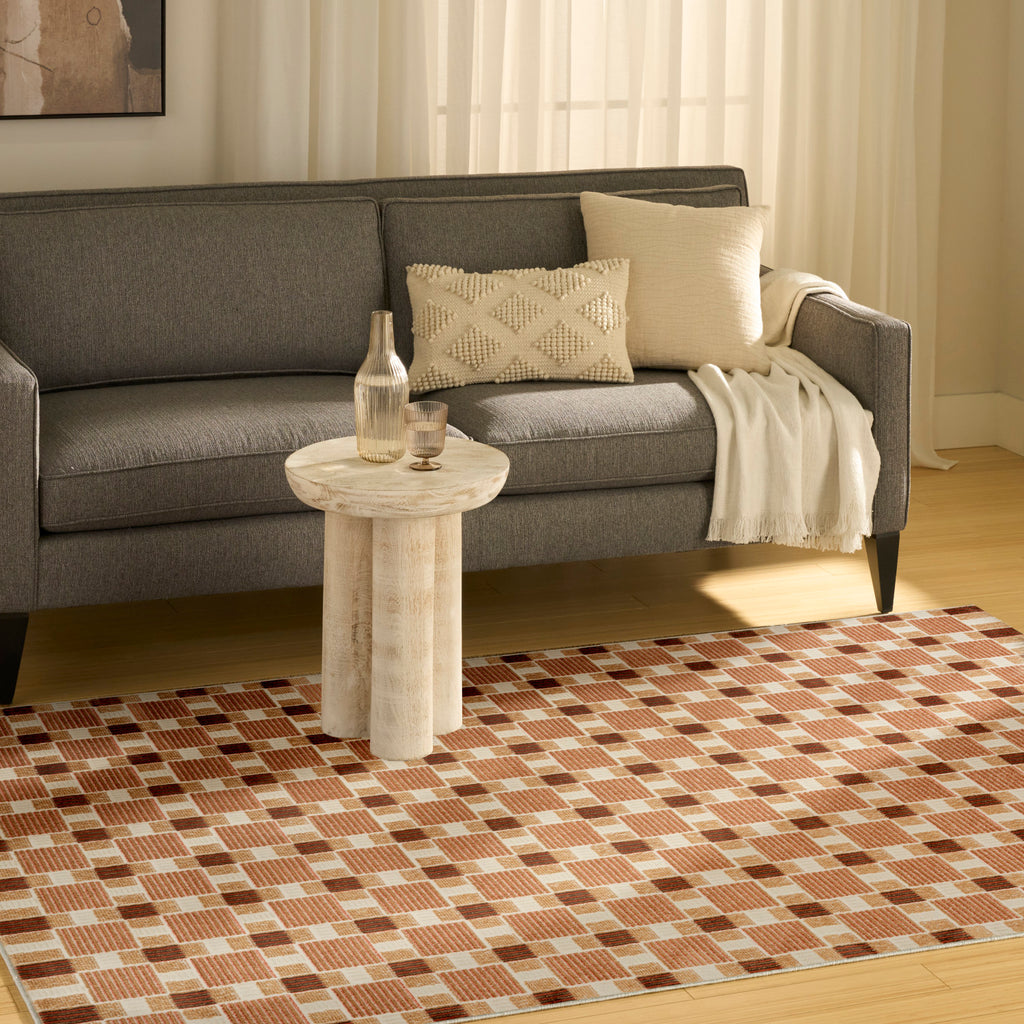 nourison nordic nrc14 rust rug